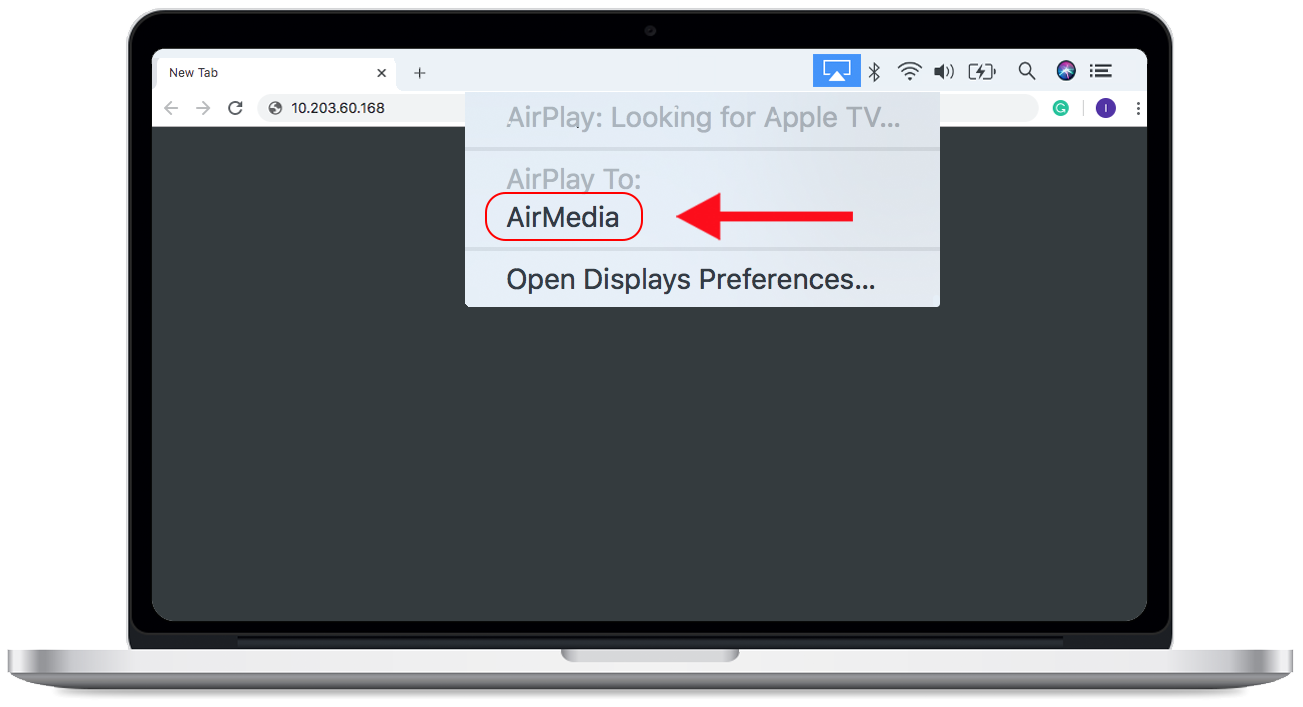 Click on the AirPlay icon.